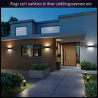 LED Wandleuchte Dymera 10 W 1500 lm IP44 Schwarz mit Farbwechsel und Sprachsteuerung für Innen- und Außenbereich