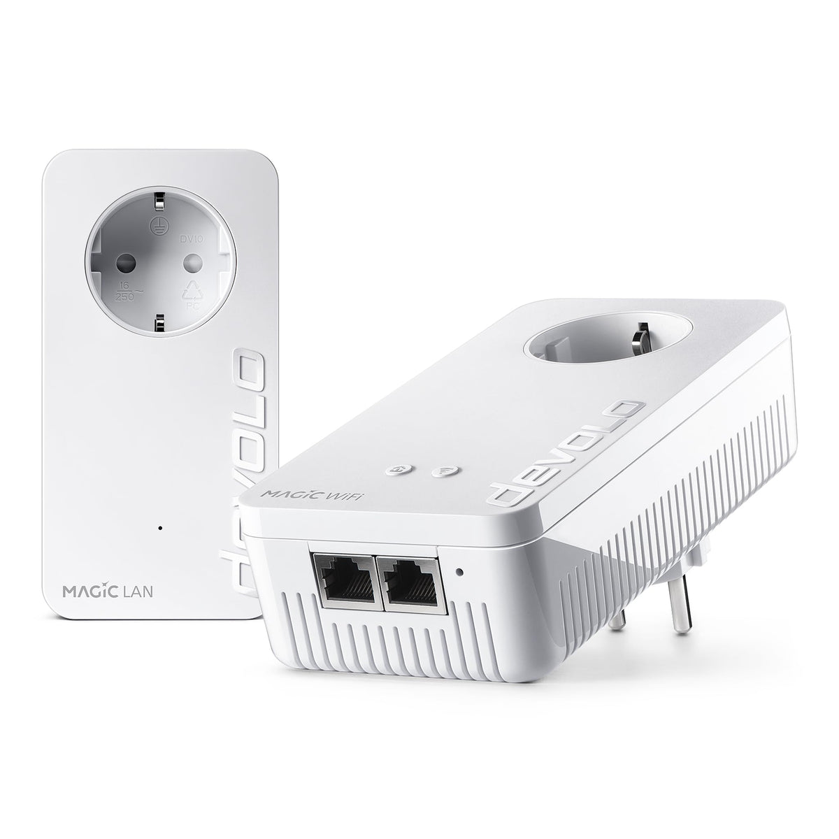 Magic 2 WiFi 6 Netzwerkadapter Set für WLAN über Stromleitung bis 2400 Mbit/s Mesh WLAN 2x Gigabit LAN