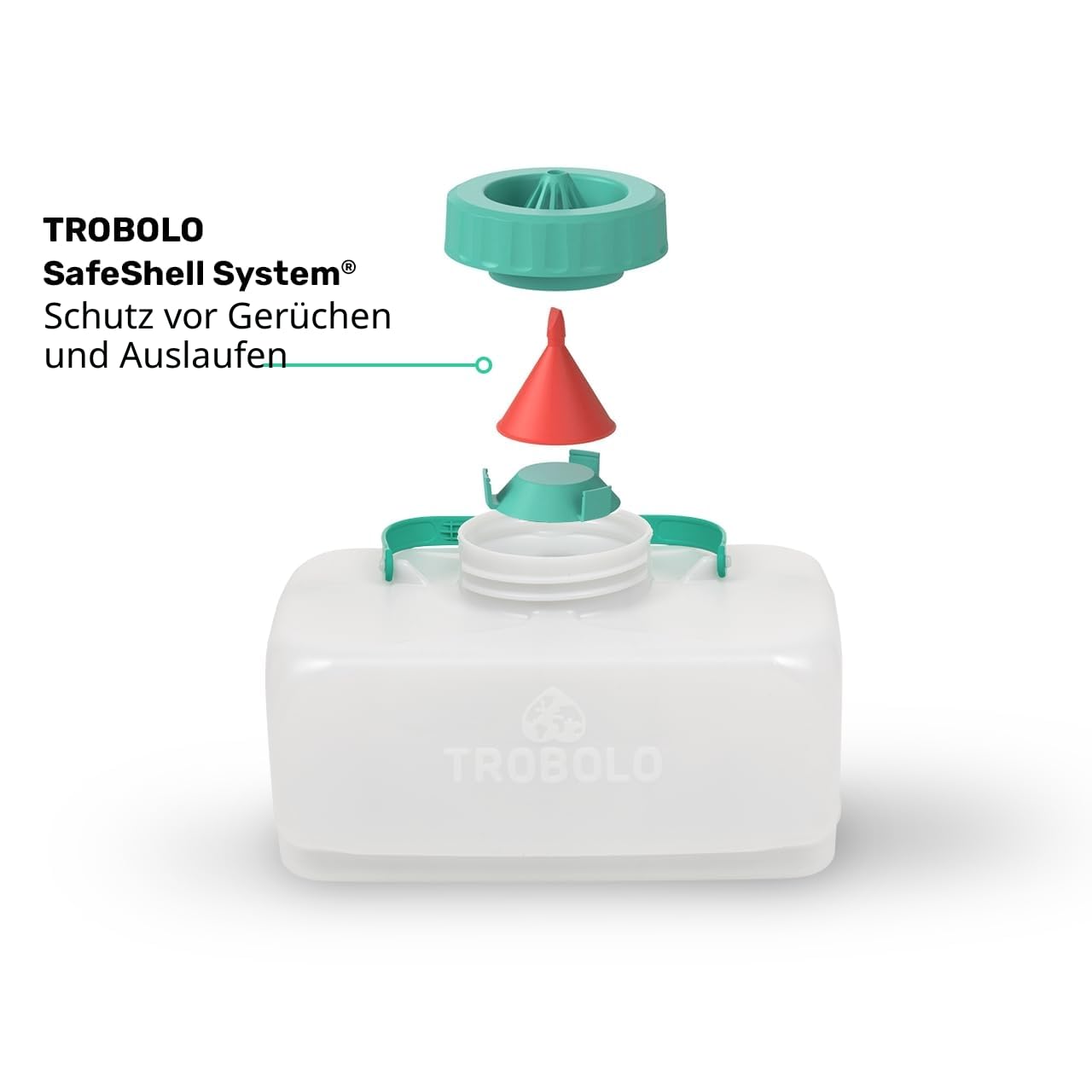 Mobile Trockentrenntoilette WandaGO P1 höhenverstellbar 31–44 cm 150 kg 6,5 L + 4,6 L Grau
