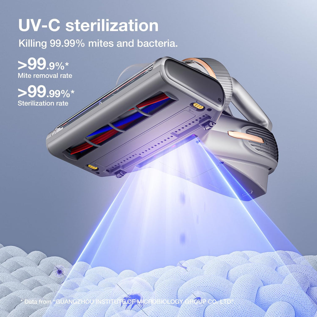 Matratzenstaubsauger BX7 Pro Max 700 W 16 kPa HEPA Filter UV-C Licht 65 °C Heißluft 500 ml