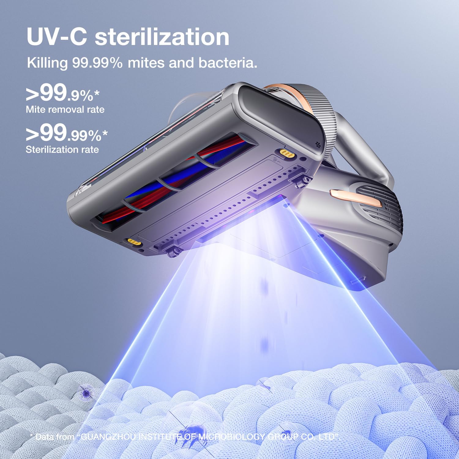 Matratzenstaubsauger BX7 Pro Max 700 W 16 kPa HEPA Filter UV-C Licht 65 °C Heißluft 500 ml