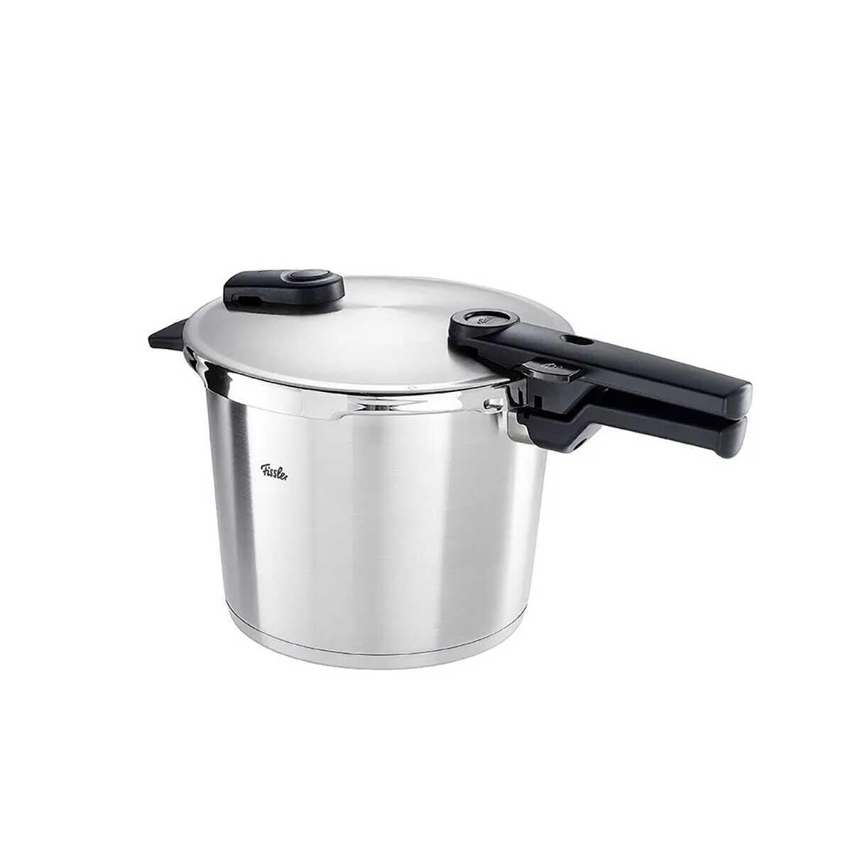 Schnellkochtopf Vitaquick Premium 6 L Edelstahl 22 cm mit gelochtem Einsatz 2 Kochstufen für Induktion