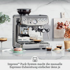 Espressomaschine Barista Express Impress SES876BSS4EEU1 25 Mahlgradeinstellungen Kegelmahlwerk Milchaufschäumer 1850 W