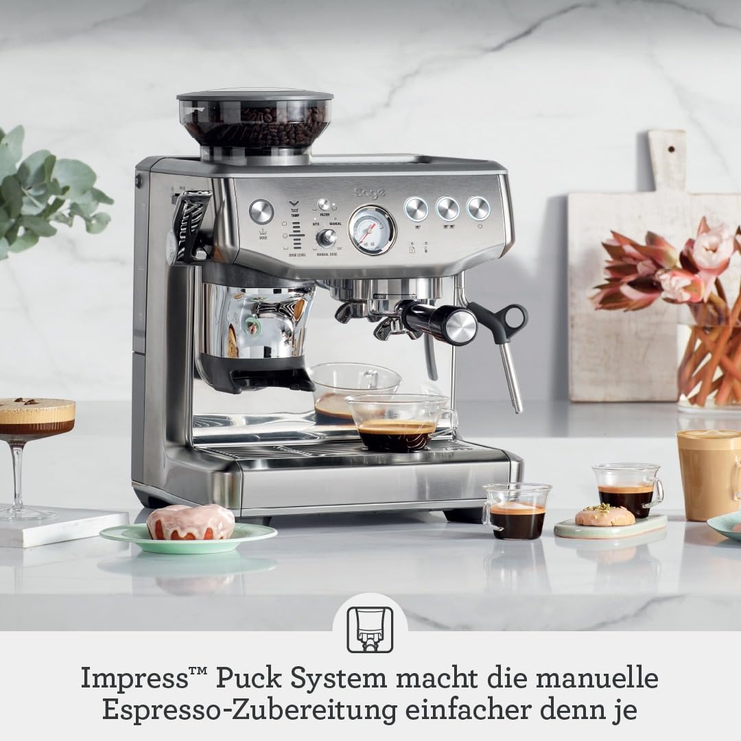 Espressomaschine Barista Express Impress SES876BSS4EEU1 25 Mahlgradeinstellungen Kegelmahlwerk Milchaufschäumer 1850 W