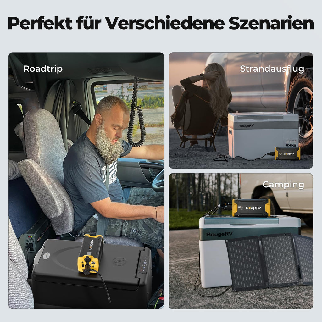 Tragbare Powerstation 266 Wh für 12V Kühlboxen 100W USB-C Schnellladung 100W Solarladung mit DC USB-A LED