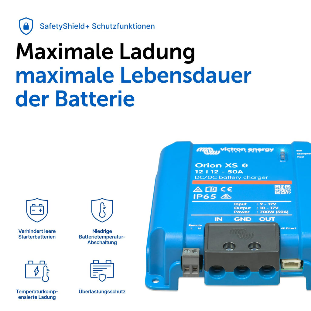 DC-DC Batterieladegerät Orion XS Smart 12/12 50A 700W mit konfigurierbarem Ladestrom und IP65 Schutz