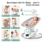 Elektrische Babywippe CocoSway mit 3D-Bewegung 6 Bewegungsarten 4 Geschwindigkeiten Fernbedienung 5-Punkt-Gurt 180° drehbar bis 9 kg