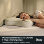 Ergonomisches Nackenkissen 60x40 cm höhenverstellbar 6–13 cm Memory Foam für Seiten Rücken und Bauchschläfer mit waschbarem Bezug und Travel Bag