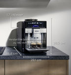 Kaffeevollautomat EQ6 plus s700 TE657503DE mit Milchsystem 12 Getränke Touchdisplay Keramikmahlwerk 1,7 l