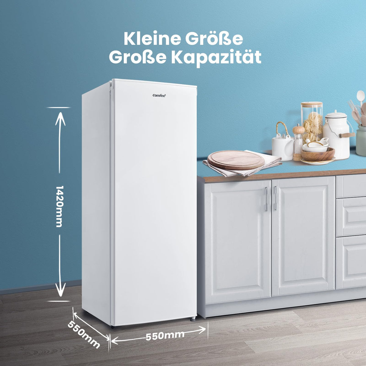 Gefrierschrank RCU160WH2(E) 160 Liter 4-Sterne-Gefrieren bis -24 °C 4 Fächer wechselbarer Türanschlag