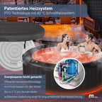 Aufblasbarer Whirlpool Aurora für 6 Personen Ø 204 x 70 cm 138 Massagedüsen RGB-LED-Beleuchtung