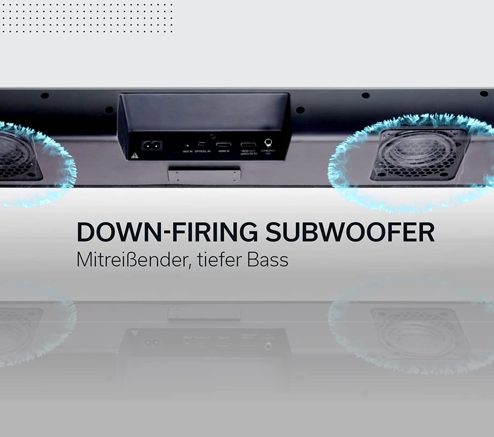 TV Soundbar DHT-S216 mit integriertem Subwoofer DTS Virtual:X 4K UHD HDMI ARC Bluetooth optischer Eingang Schwarz