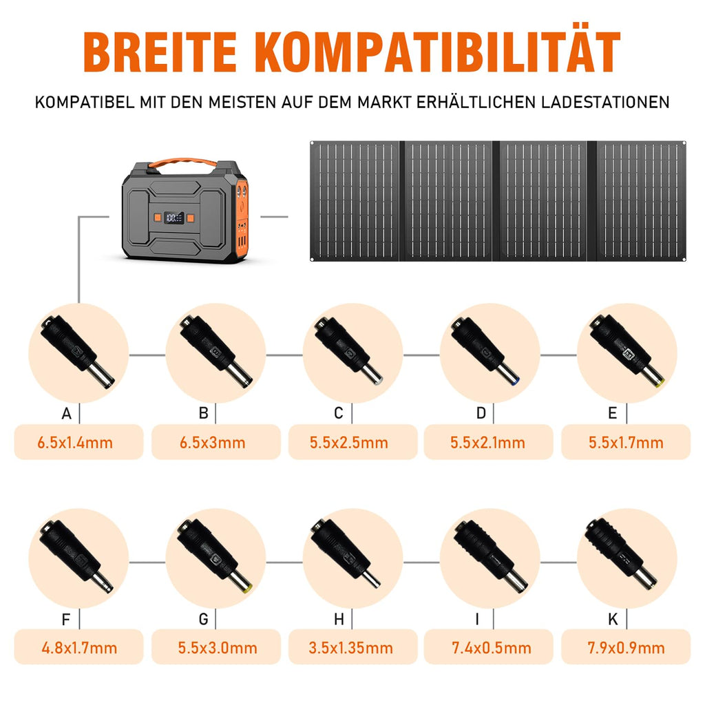 Tragbare Powerstation R100 99 Wh mit 100 W AC Ausgang 18 W USB-C und 40 W faltbarem Solarpanel