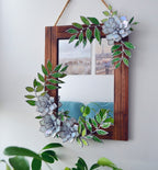 Glasmalerei Pfingstrose Spiegel 30x40 cm Holzrahmen Wandkunst Tiffany