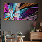 Abstrakte Glaswand, extragroße Wandkunst, gehärtetes Glas, Wohnkultur
