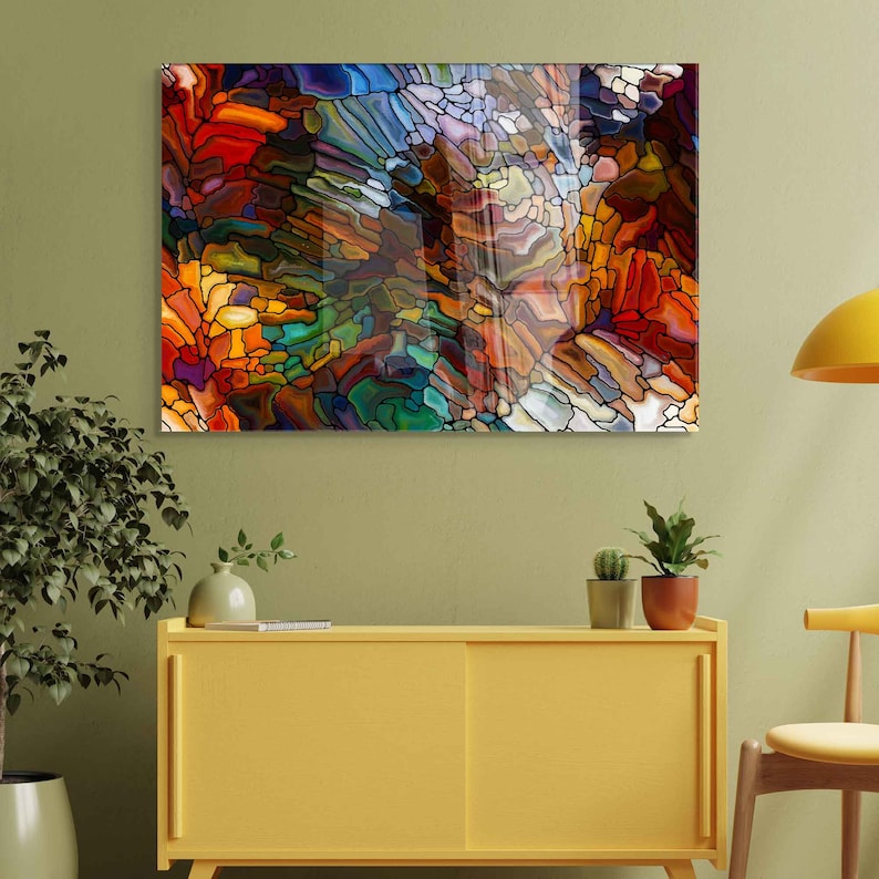 Gehärtetes Glas Wandkunst, Wohnzimmer Schlafzimmer Dekor, Wandbehang