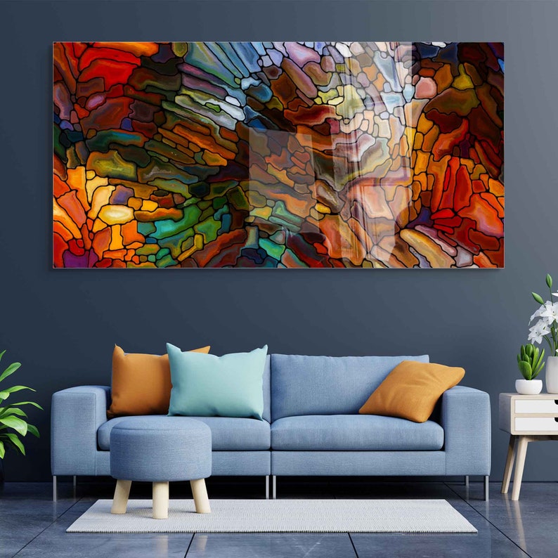 Gehärtetes Glas Wandkunst, Wohnzimmer Schlafzimmer Dekor, Wandbehang