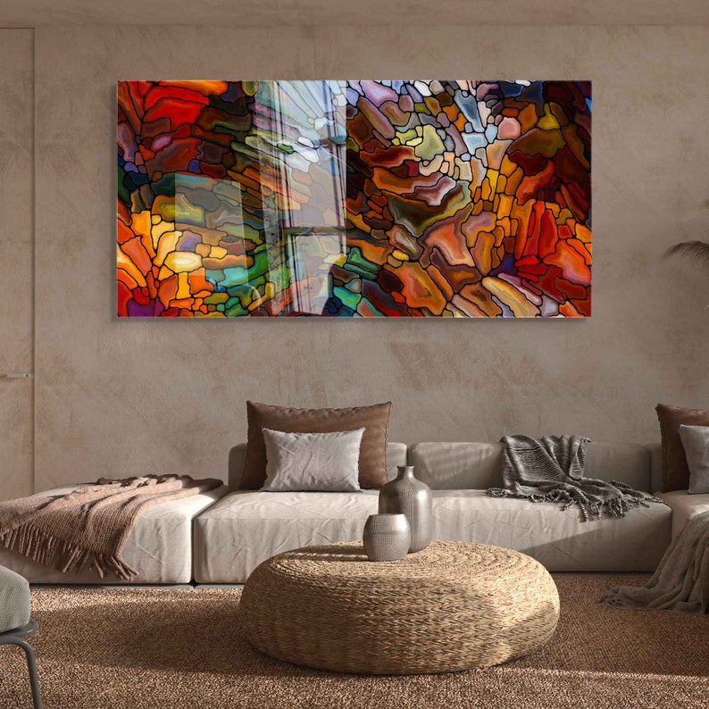 Gehärtetes Glas Wandkunst, Wohnzimmer Schlafzimmer Dekor, Wandbehang