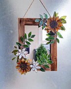 Glasmalerei Sonnenblumen Spiegel 30x40 cm Wanddeko Tiffany Blumenkunst