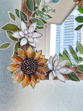 Glasmalerei Sonnenblumen Spiegel 30x40 cm Wanddeko Tiffany Blumenkunst