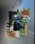 Glasmalerei Sonnenblumen Spiegel 30x40 cm Wanddeko Tiffany Blumenkunst
