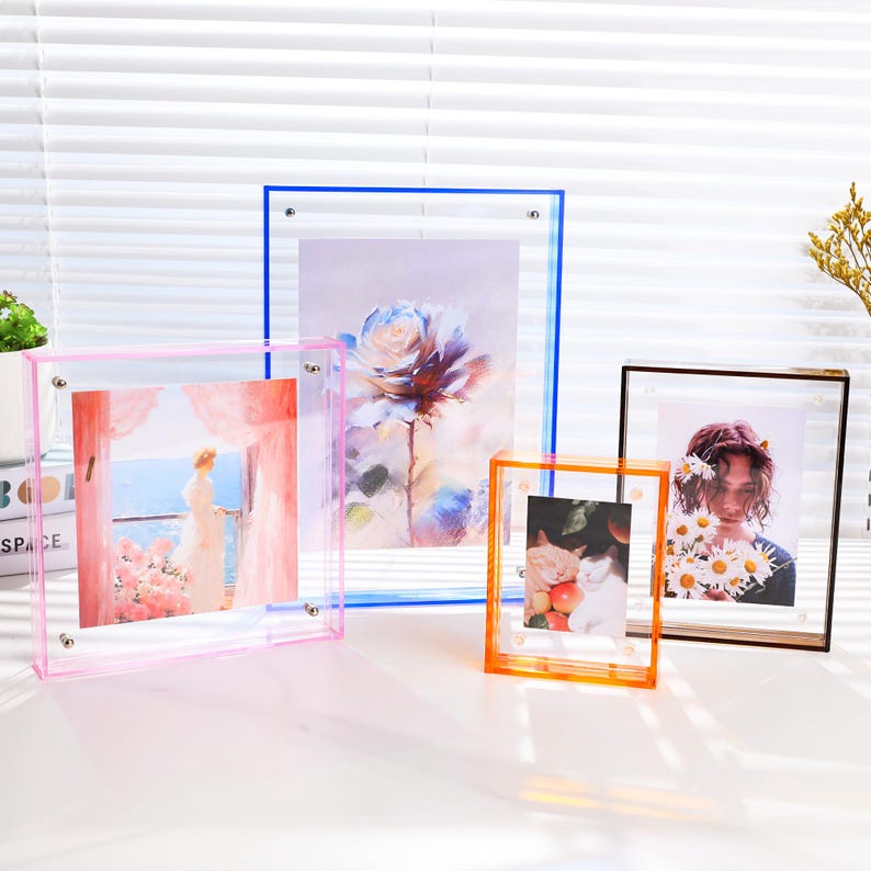 Acryl-Fotorahmen Transparent Display Mehrfarbig Mini Fotorahmen Wanddekoration