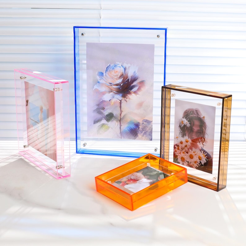 Acryl-Fotorahmen Transparent Display Mehrfarbig Mini Fotorahmen Wanddekoration