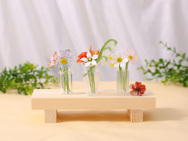 Geburtsmonatsblume Mundgeblasenes Glas | handgefertigte Glasblume für sie