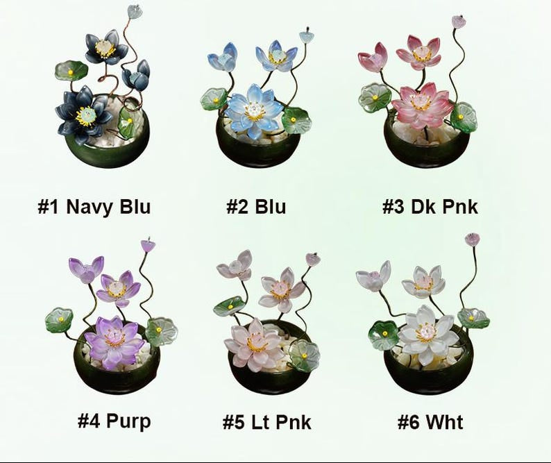Glas Lotus Blumenverzierung Mini Rosa Blüten Skulptur Zen Akzent Briefbeschwerer Schreibtisch Dekor