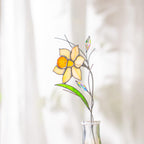 Glasmalerei Sonnenfänger Narzisse Blumenstrauß 7x23 cm Handgefertigt