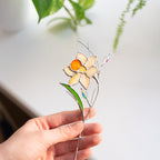 Glasmalerei Sonnenfänger Narzisse Blumenstrauß 7x23 cm Handgefertigt