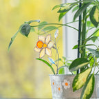 Glasmalerei Sonnenfänger Narzisse Blumenstrauß 7x23 cm Handgefertigt