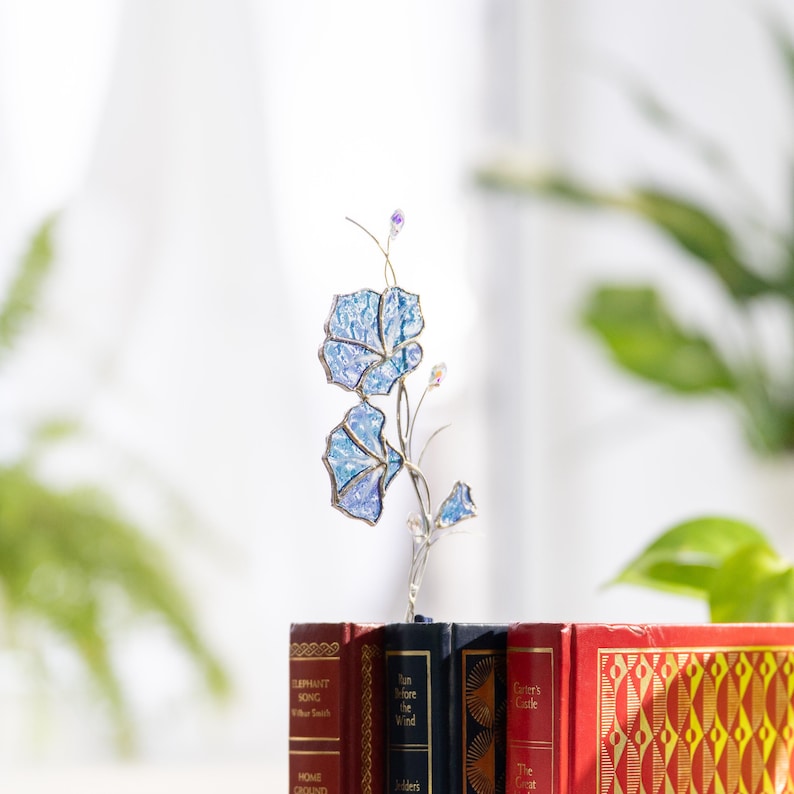 Morning Glory Kristall Sonnenfänger Glasmalerei Fensterschmuck 3x10 Zoll Buntglas