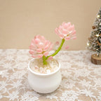 Handgefertigte Glasblume im Keramiktopf, Schreibtisch-Dekoration, 10 cm