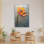 Florale Wandkunst aus gehärtetem Glas, modernes botanisches Dekor