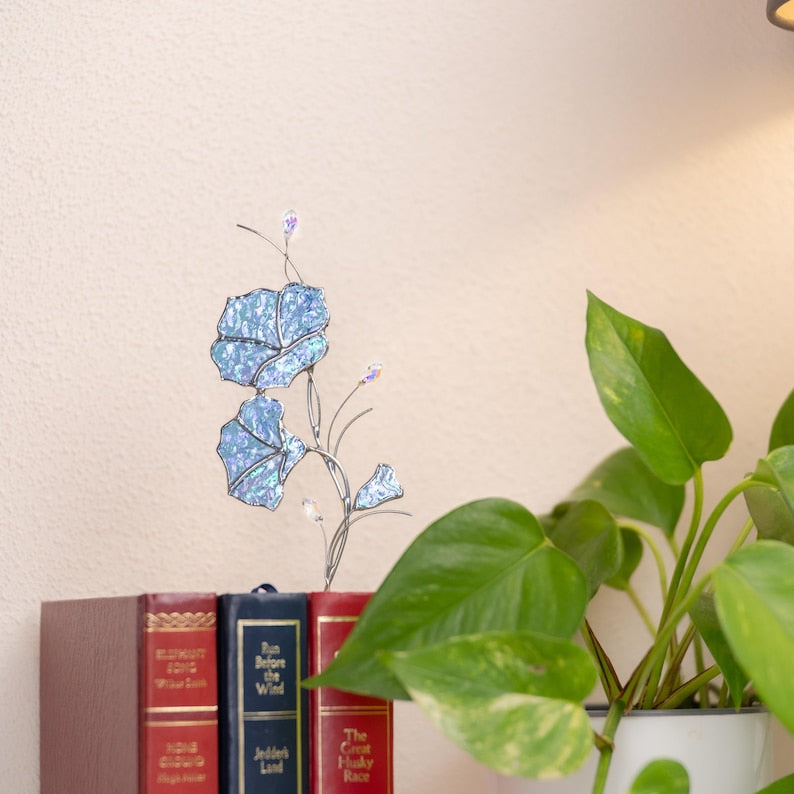 Morning Glory Kristall Sonnenfänger Glasmalerei Fensterschmuck 3x10 Zoll Buntglas