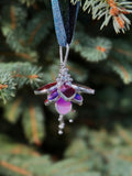 Multicolor Fuchsia Blume Glasmalerei Ornament Suncatcher Weihnachtsdeko 6x6 cm