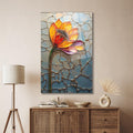 Florale Wandkunst aus gehärtetem Glas, modernes botanisches Dekor