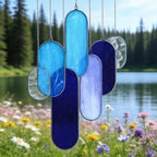 Glasmalerei Windspiel Suncatcher, buntes Glas, handgefertigt, Fensterdekoration