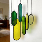 Glasmalerei Windspiel Suncatcher, buntes Glas, handgefertigt, Fensterdekoration