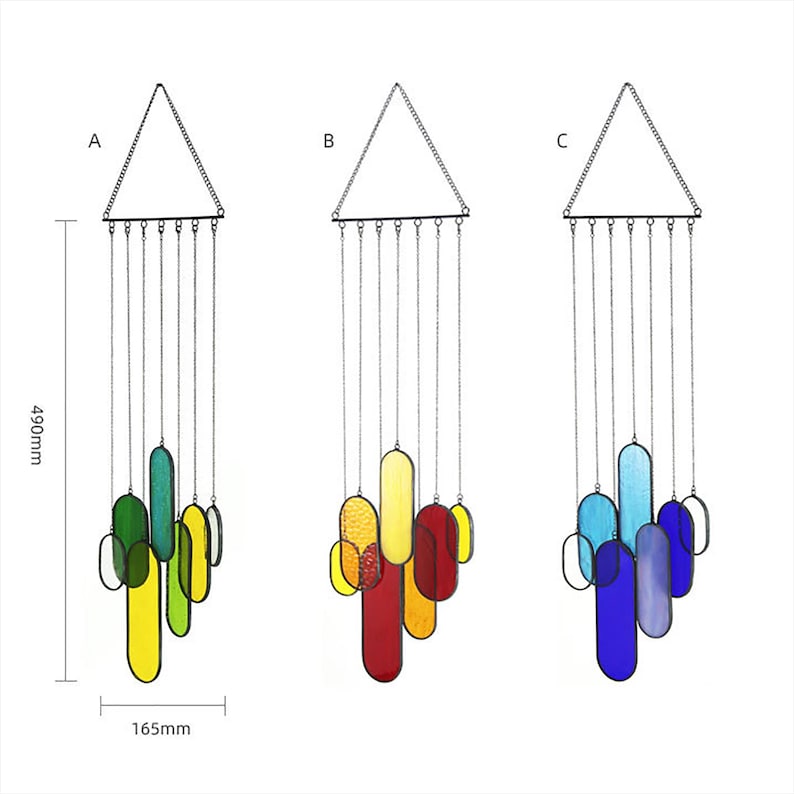 Glasmalerei Windspiel Suncatcher, buntes Glas, handgefertigt, Fensterdekoration