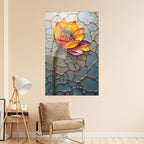 Florale Wandkunst aus gehärtetem Glas, modernes botanisches Dekor
