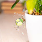 Gartenschnecke Buntglas Sonnenfänger mit Kristallen – 9,5 x 16,5 cm