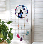 Acryl-Pfauen-Sonnenfänger aus Buntglas, Gartenwindspiel