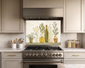 Olivenöl Kräuterglas Backsplash, Bauernhaus Küchenherd Splashback Wandkunst