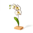3D Glas Orchidee Tischplatte Dekor, Buntglas Floral Home Akzent, 26 cm