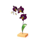 3D Glas Orchidee Tischplatte Dekor, Buntglas Floral Home Akzent, 26 cm
