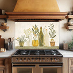 Olivenöl Kräuterglas Backsplash, Bauernhaus Küchenherd Splashback Wandkunst