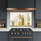 Olivenöl Kräuterglas Backsplash, Bauernhaus Küchenherd Splashback Wandkunst