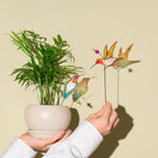 Glas Kolibri Pflanzenstecker Set – Handgefertigte Blumen-Dekoration für Zimmerpflanzen